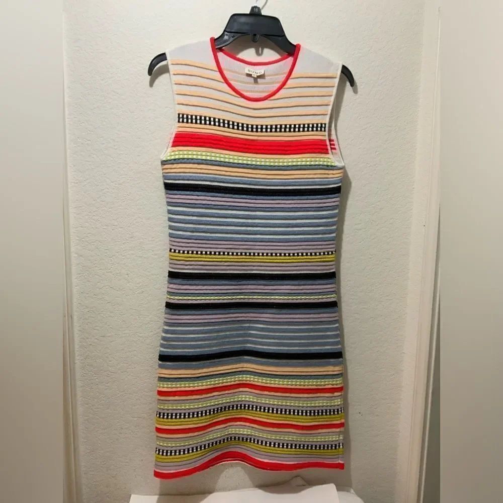 SUNO Multicolor Striped Sleeveless Dress size M